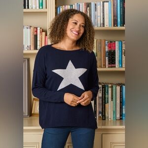 Navy cashmere merino sweater XL